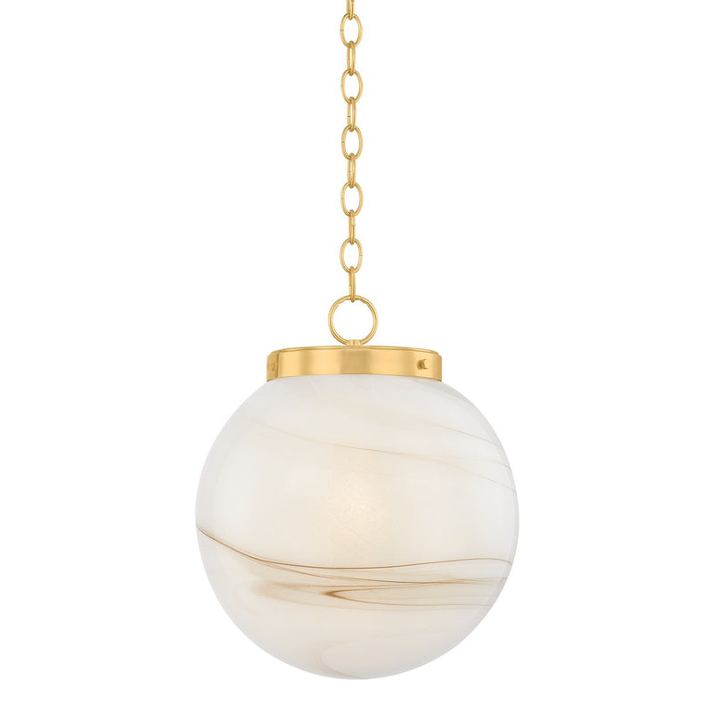 Mitzi - H989701L-AGB - One Light Pendant - Ambra - Aged Brass