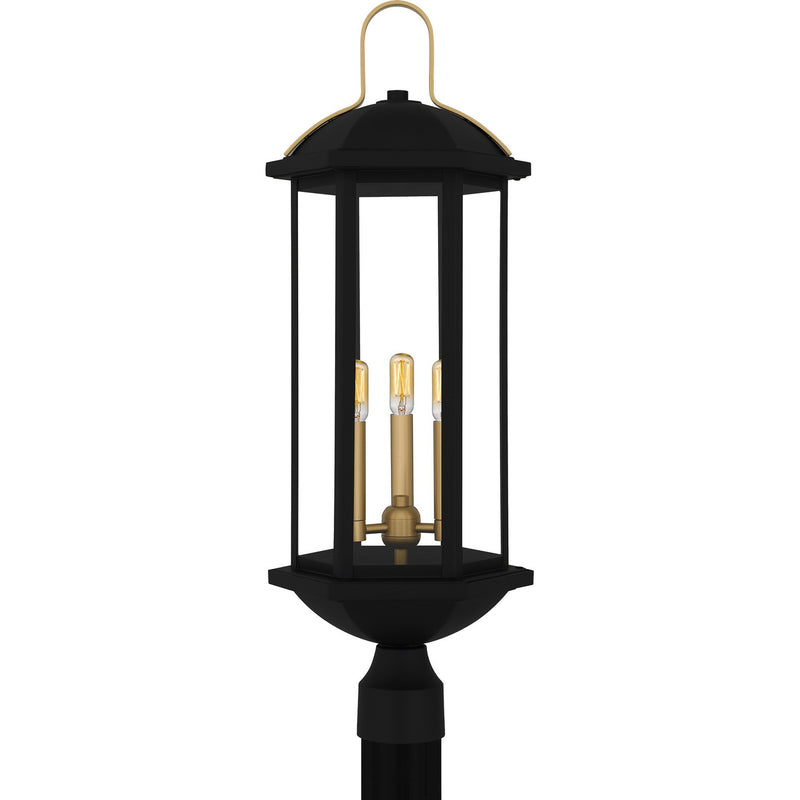 Quoizel - CFD9010MBK - Three Light Outdoor Post Lantern - Crestfield - Matte Black