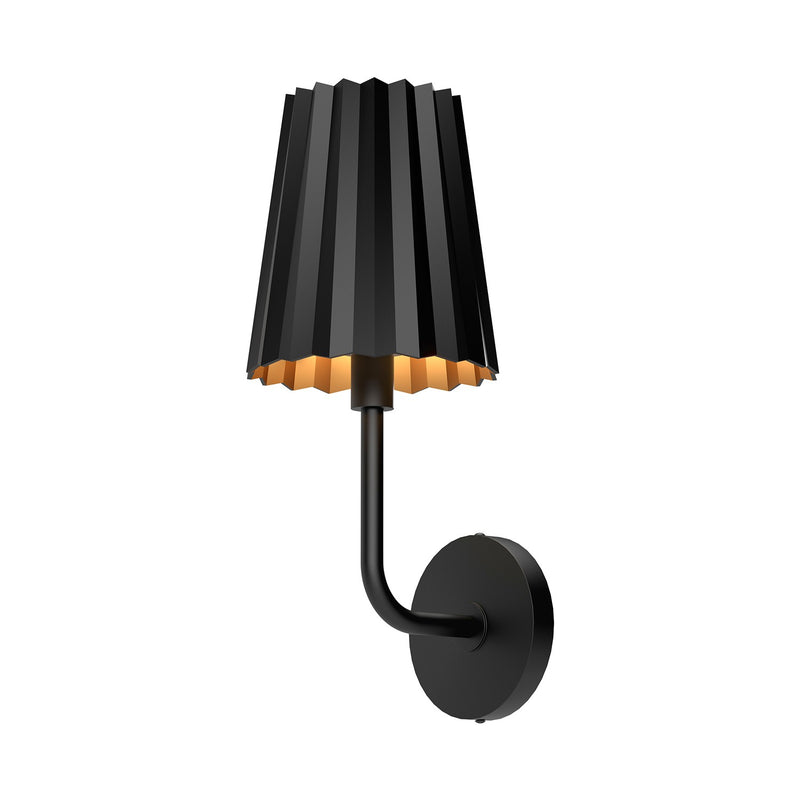 Alora - WV528007MB - One Light Vanity - Plisse - Matte Black