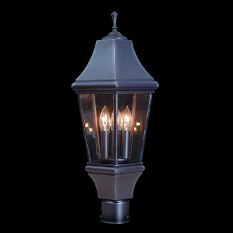 Framburg - 8741 IRON - Three Light Exterior Post Mount - Normandy - Iron