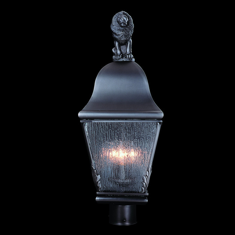 Framburg - 9611 IRON - Three Light Exterior Post Mount - Coeur De Lion - Iron