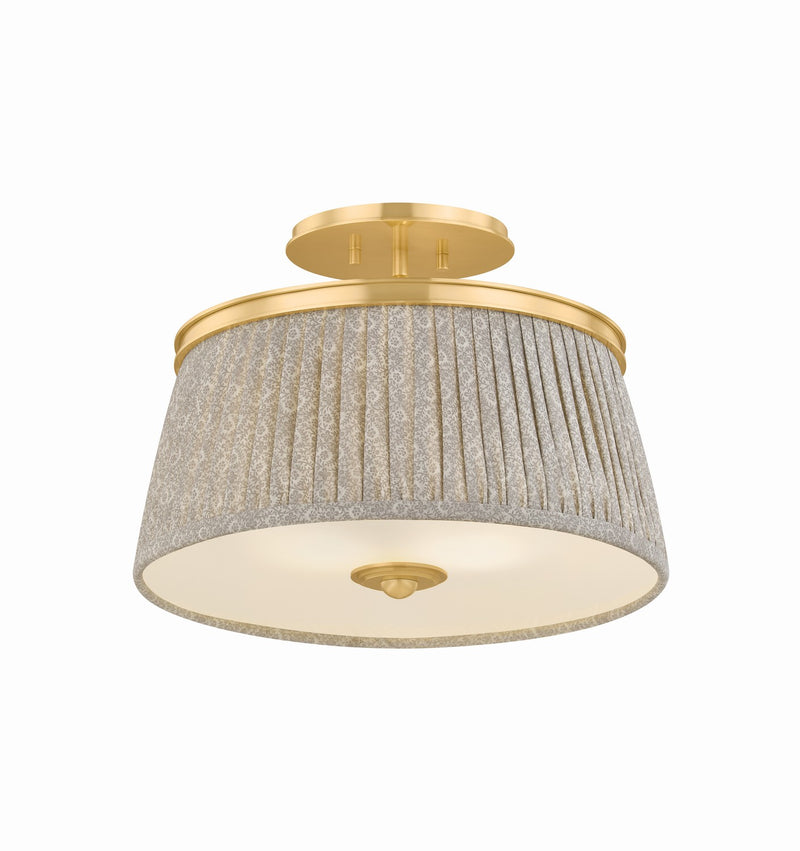 Hudson Valley - 8517-AGB - Two Light Semi Flush Mount - Valeria - Aged Brass