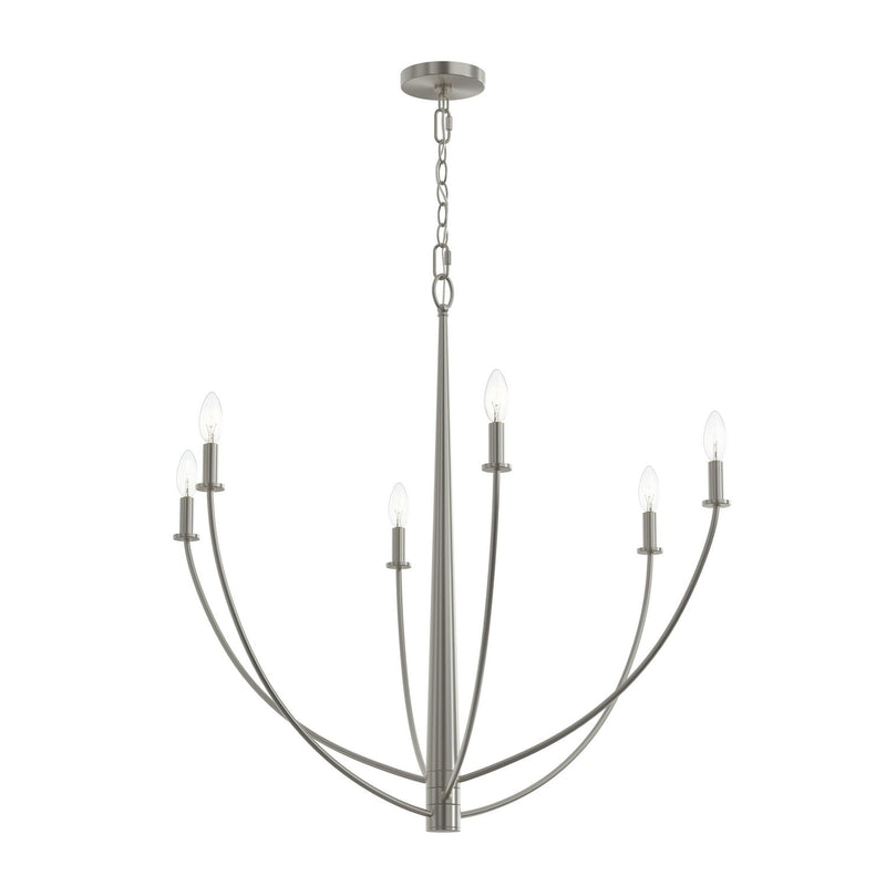 Progress Lighting - P400460-009 - Six Light Chandelier - Jheni - Brushed Nickel