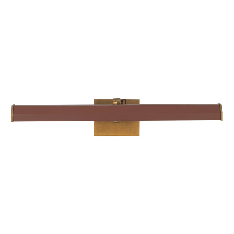 Alora - PL339721VBBGD - LED Wall/Picture Light - Gemma - Vintage Brass/Burgundy