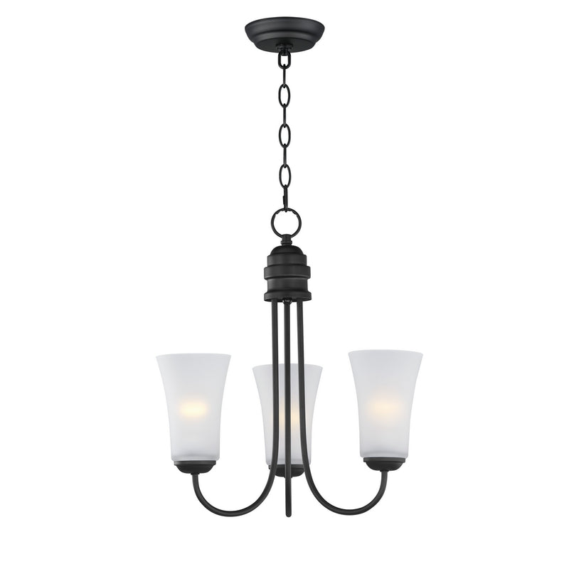 Maxim - 10043FTBK - Three Light Chandelier - Logan - Black