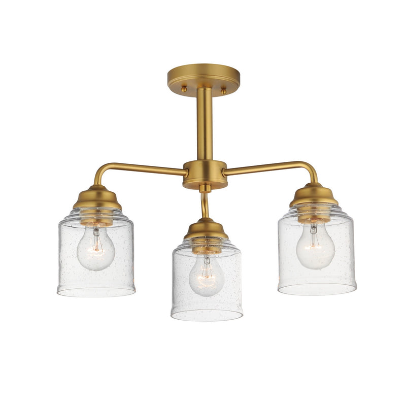 Maxim - 12260CDNAB - Three Light Semi-Flush Mount/Chandelier - Acadia - Natural Aged Brass