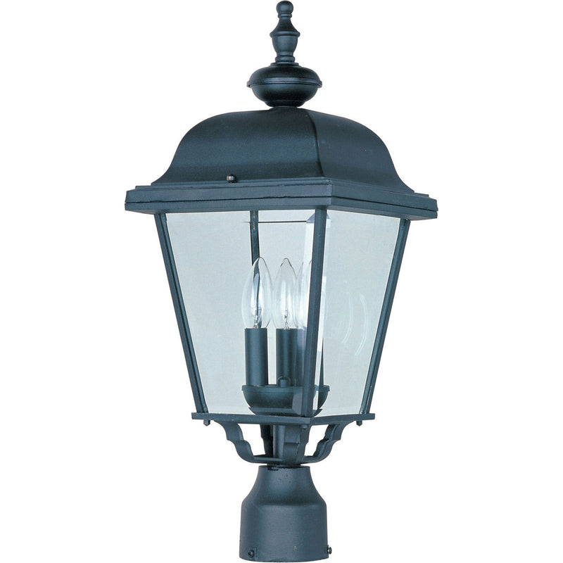 Maxim - 3008BK - Three Light Outdoor Pole/Post Lantern - Builder Cast - Black