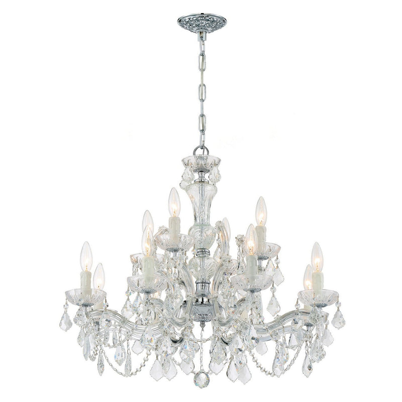 Crystorama - 4479-CH-CL-MWP - 12 Light Chandelier - Maria Theresa - Polished Chrome