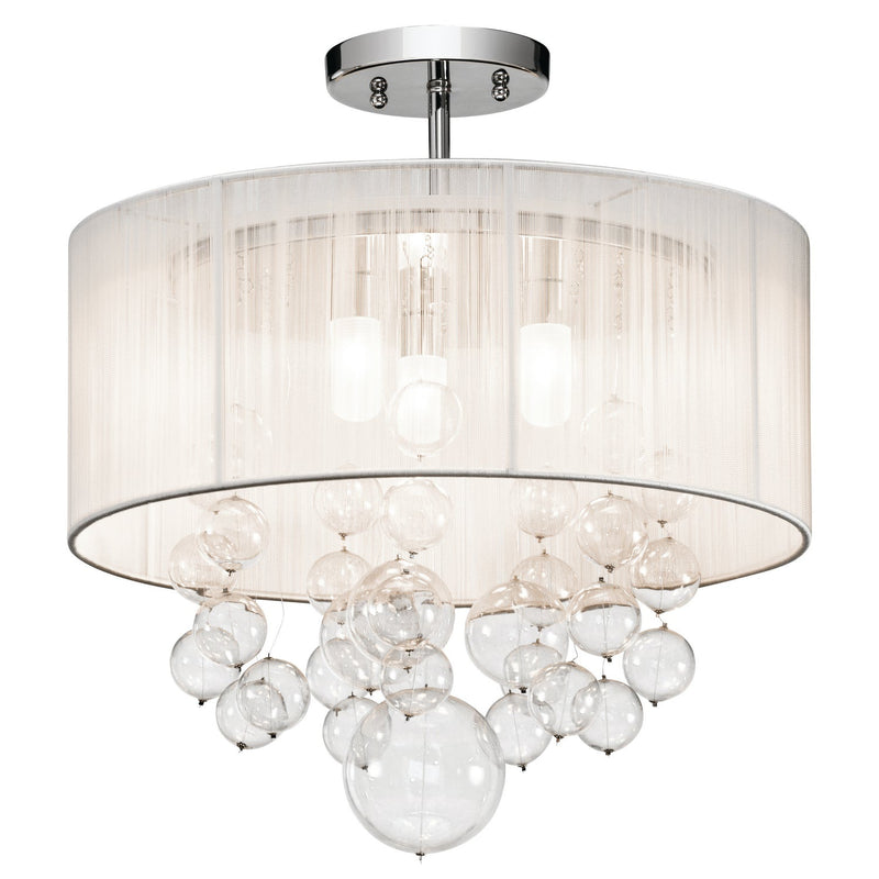 Kichler - 83227 - Three Light Semi Flush Mount - Imbuia - Chrome