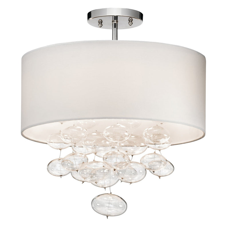 Kichler - 83239 - Three Light Semi Flush Mount - Piatt - Chrome