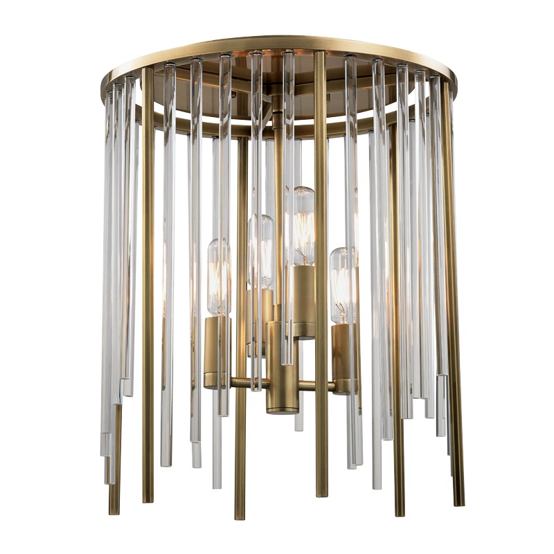 Hudson Valley - 2510-AGB - Four Light Semi Flush Mount - Lewis - Aged Brass