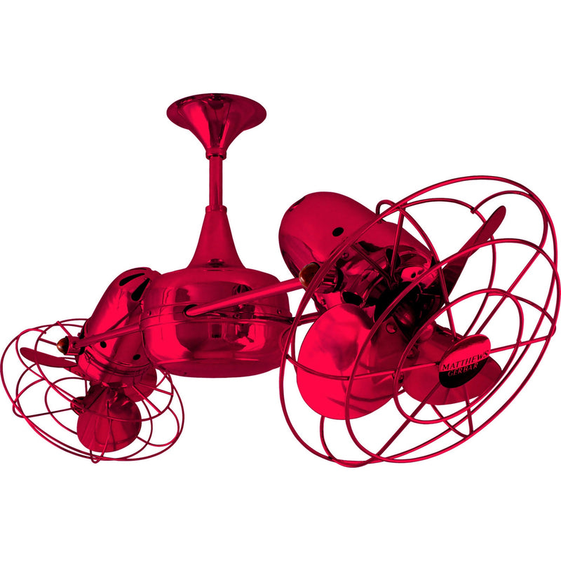 Matthews Fan Company - DD-RED-MTL - 36"Ceiling Fan - Duplo-Dinamico - Red