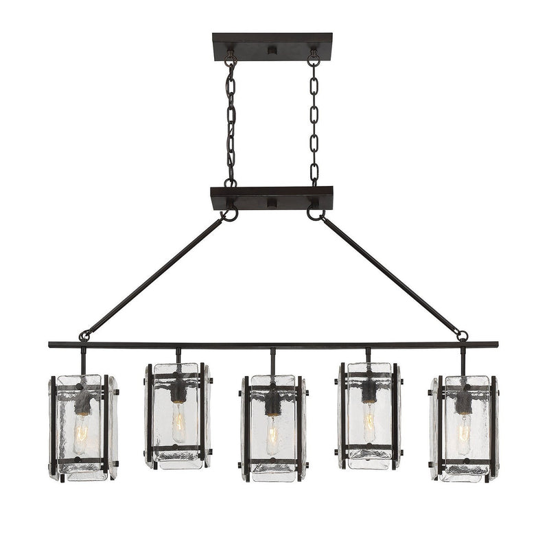Savoy House - 1-3043-5-13 - Five Light Linear Chandelier - Glenwood - English Bronze