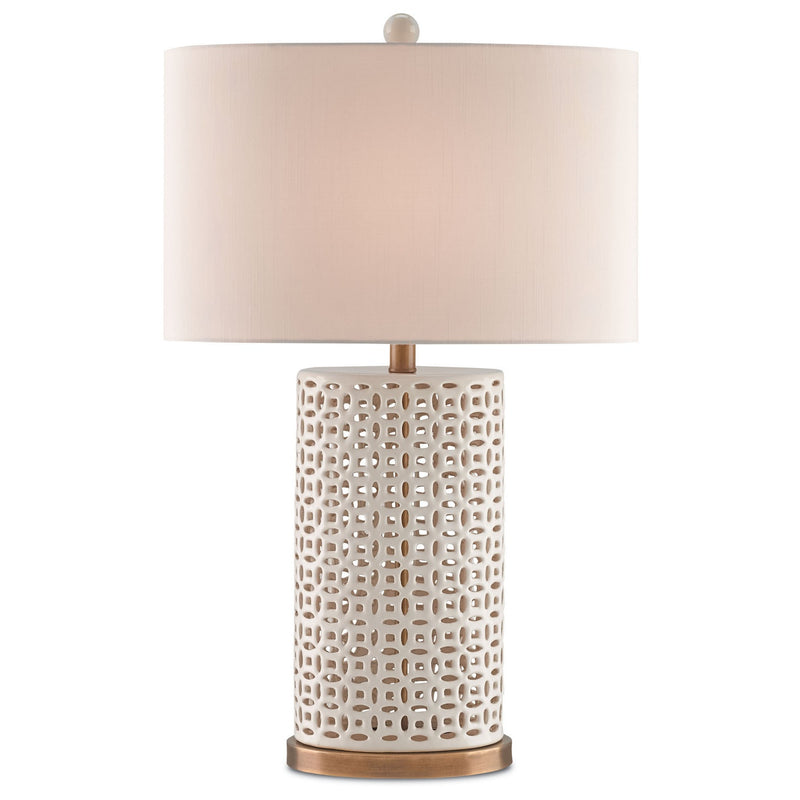 Currey and Company - 6925 - One Light Table Lamp - Bellemeade White Table Lamp - Ivory/Antique Brass