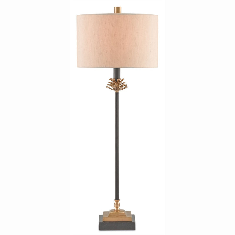 Currey and Company - 6334 - One Light Table Lamp - Pinegrove Brass Table Lamp - Antique Brass/Black