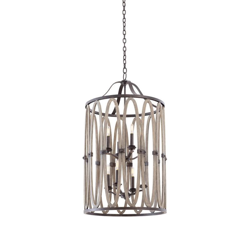 Kalco - 500253FG - Eight Light Foyer Pendant - Belmont - Florence Gold