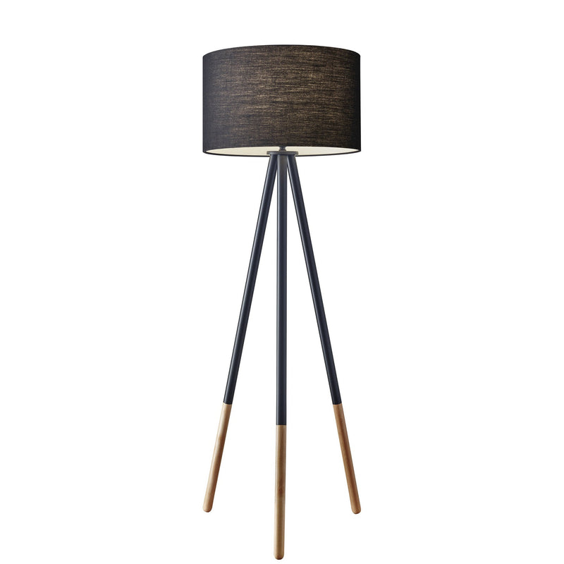 Adesso Home - 6285-01 - Floor Lamp - Louise - Black Metal/Wood