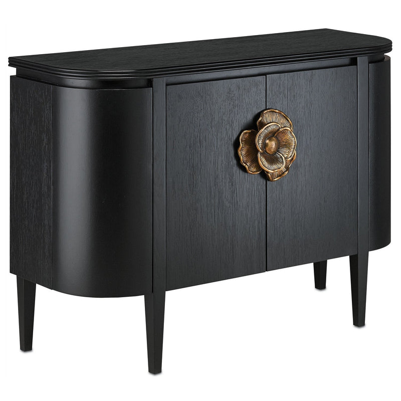 Currey and Company - 3000-0004 - Demi-Lune - Briallen Collection - Caviar Black/Antique Brass