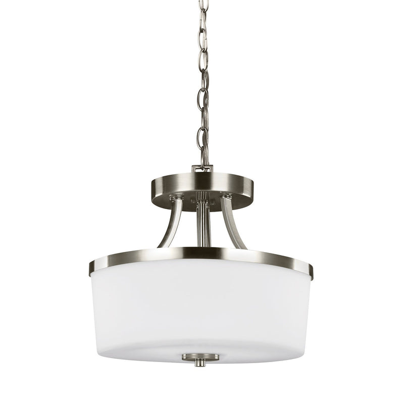 Generation Lighting - 7739102-962 - Two Light Semi-Flush Convertible Pendant - Hettinger - Brushed Nickel