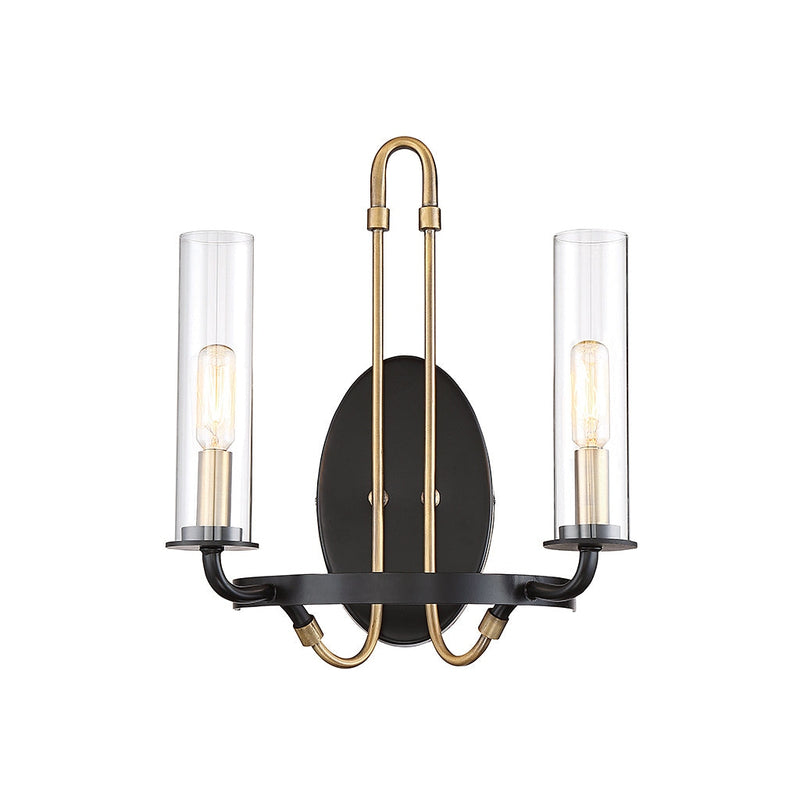 Savoy House - 9-8073-2-51 - Two Light Wall Sconce - Kearney - Vintage Black with Warm Brass