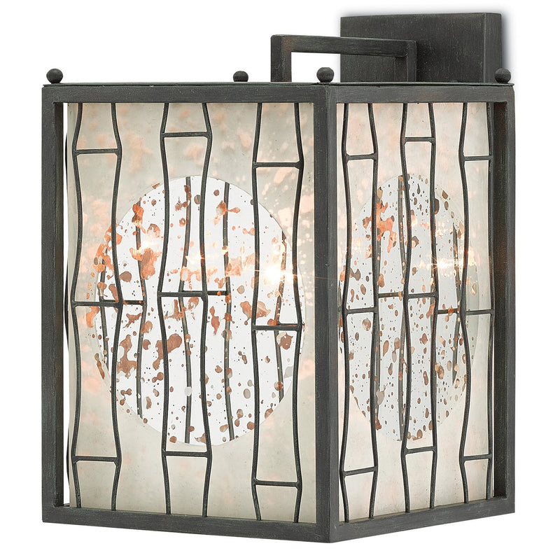 Currey and Company - 5000-0057 - One Light Wall Sconce - Antique Green & Rust/Raj Mirror