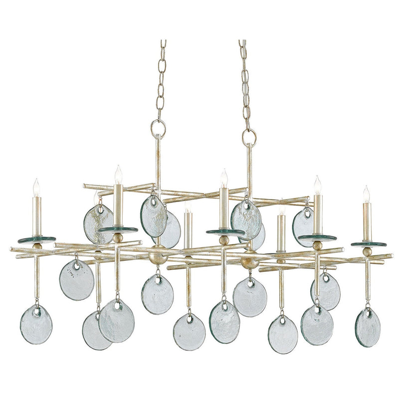 Currey and Company - 9000-0060 - Eight Light Chandelier - Sethos Collection - Silver Granello