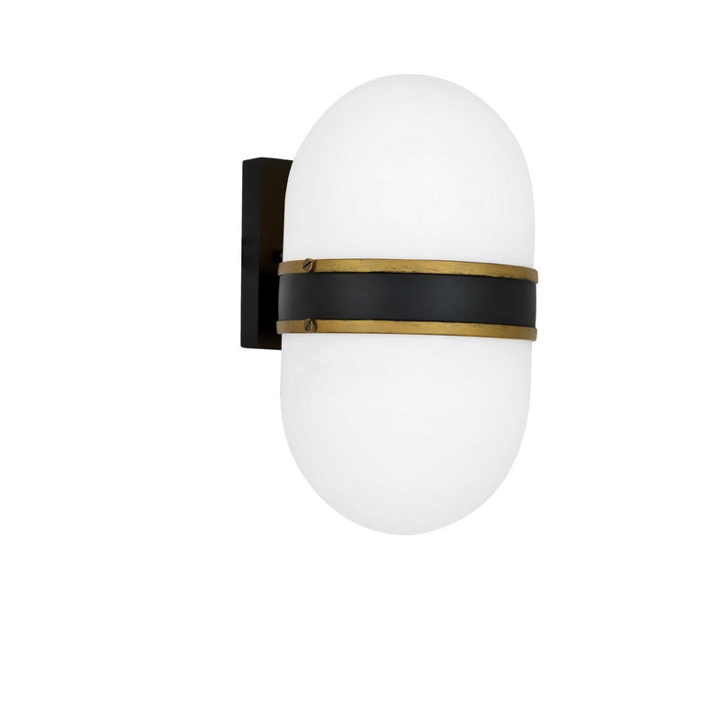 Crystorama - CAP-8501-MK-TG - One Light Outdoor Wall Sconce - Capsule - Matte Black + Textured Gold