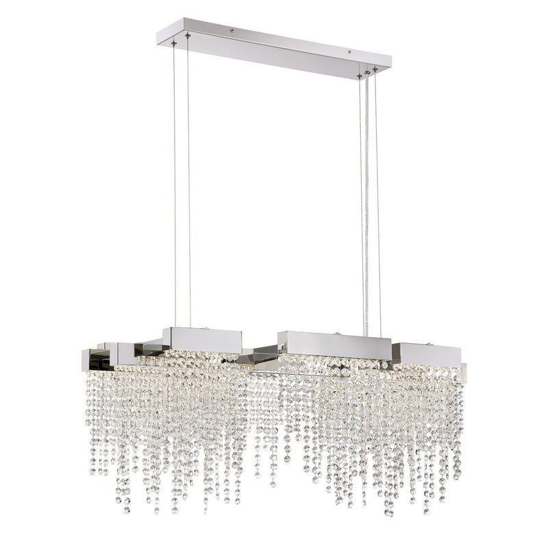 Quoizel - PCCL1033PK - LED Island Chandelier - Crystal Falls - Polished Nickel