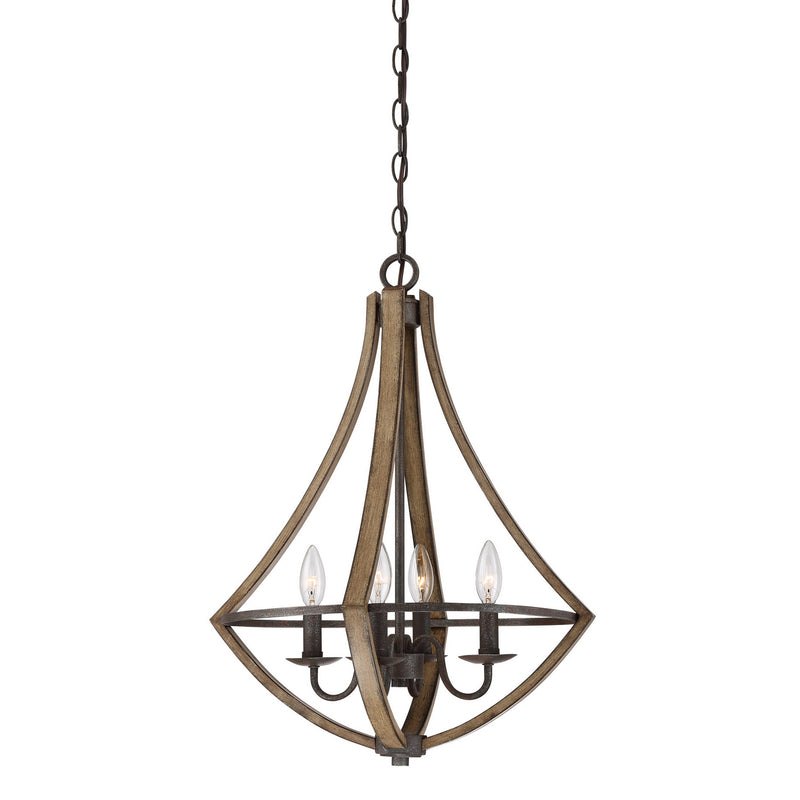 Quoizel - SHR2818RK - Four Light Pendant - Shire - Rustic Black