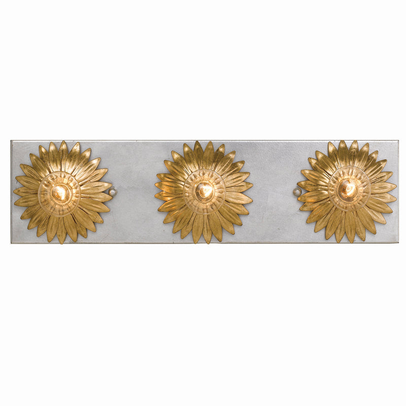 Crystorama - 503-GA-SA - Three Light Bathroom Vanity - Broche - Antique Gold + Antique Silver