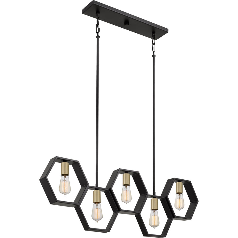Quoizel - BSK540EK - Five Light Island Chandelier - Bismarck - Earth Black