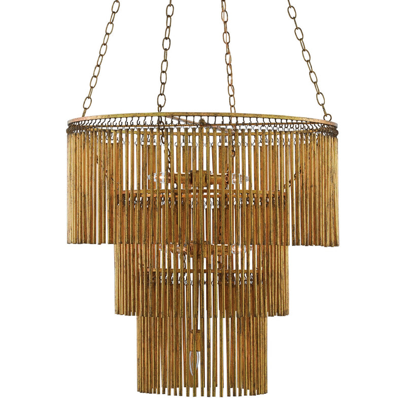 Currey and Company - 9000-0247 - Seven Light Chandelier - Mantra Collection - Gold Leaf