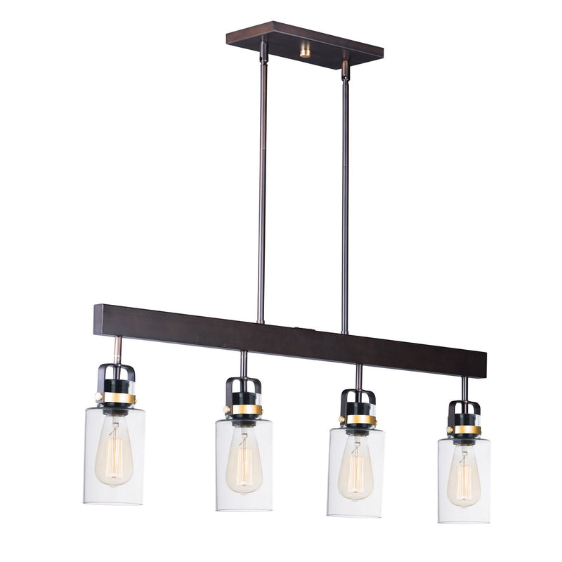 Maxim - 30176CLBZGLD - Four Light Linear Pendant - Magnolia - Bronze / Gold