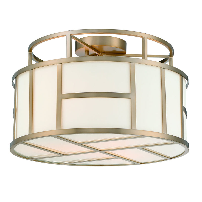Crystorama - DAN-400-VG - Three Light Semi Flush Mount - Danielson - Vibrant Gold