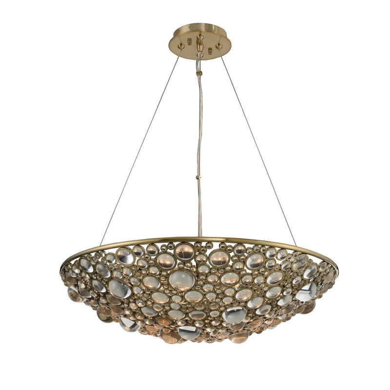 Allegri - 034250-038-FR001 - Eight Light Pendant - Ciottolo - Brushed Champagne Gold