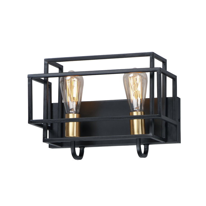 Maxim - 10242BKSBR - Two Light Bath Vanity - Liner - Black / Satin Brass