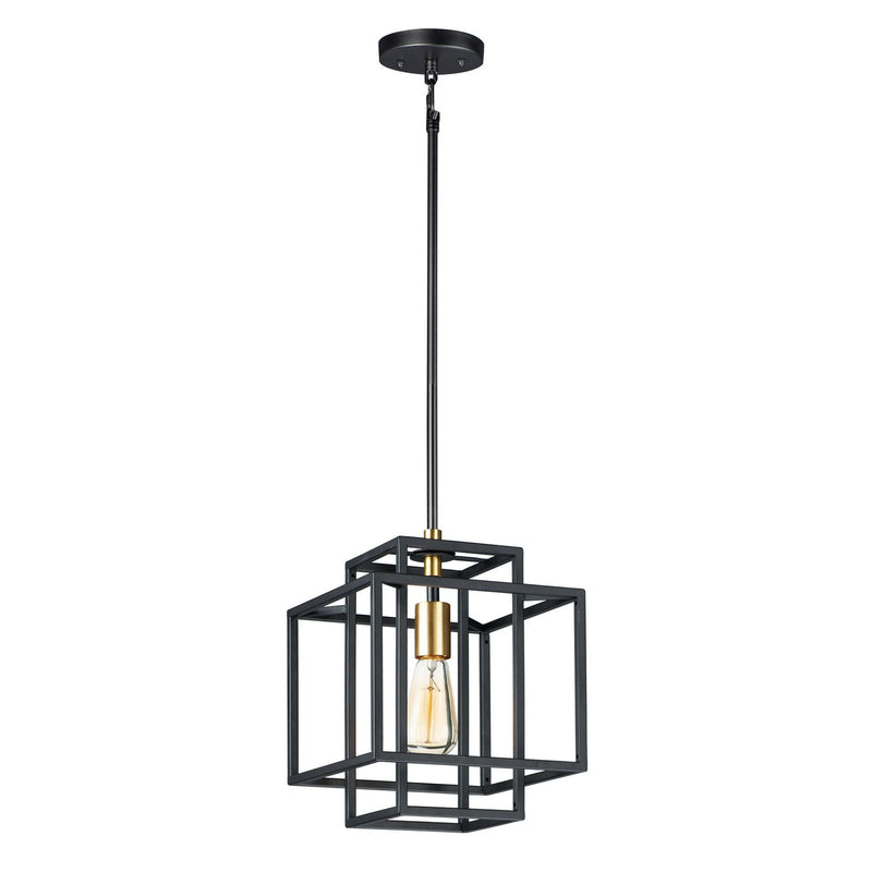 Maxim - 10246BKSBR - One Light Pendant - Liner - Black / Satin Brass