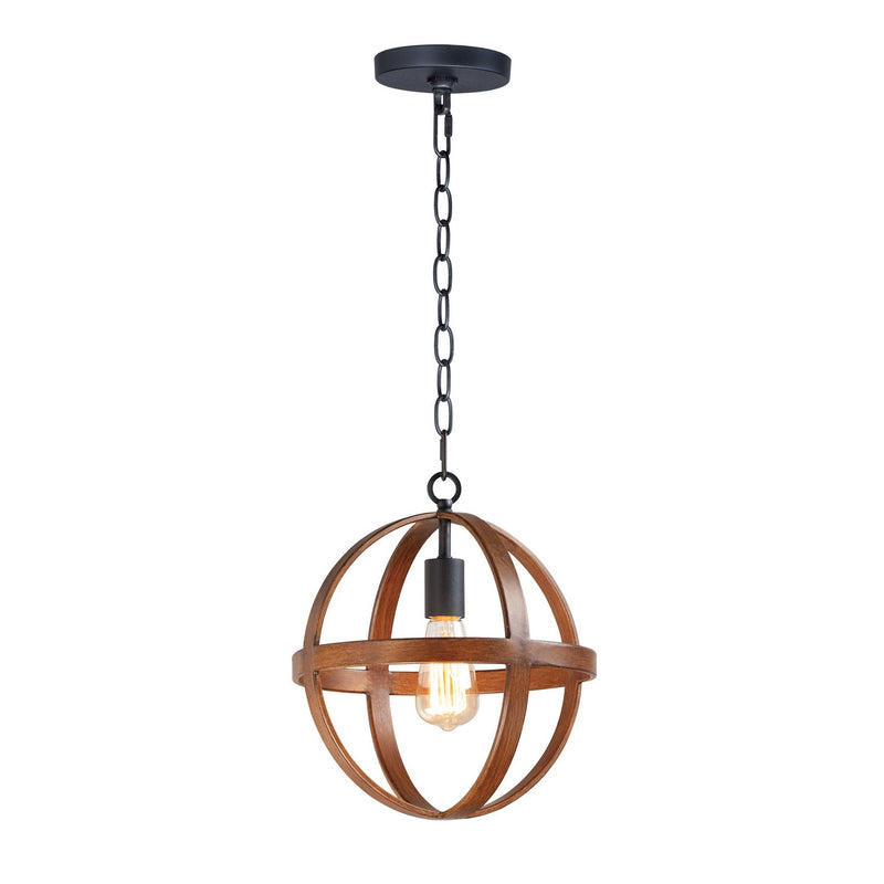 Maxim - 27571APBK - One Light Pendant - Compass - Antique Pecan / Black