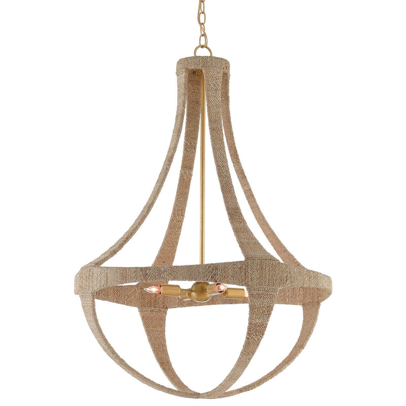 Currey and Company - 9000-0385 - Four Light Chandelier - Ibiza Chandelier - Natural/Dark Contemporary Gold Leaf