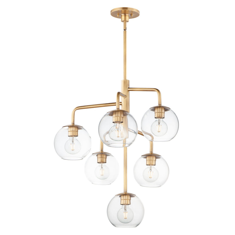 Maxim - 38416CLNAB - Six Light Chandelier - Branch - Natural Aged Brass