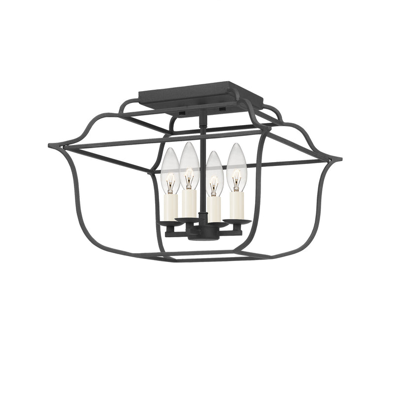 Quoizel - GLY1714BA - Four Light Semi-Flush Mount - Gallery - Royal Ebony