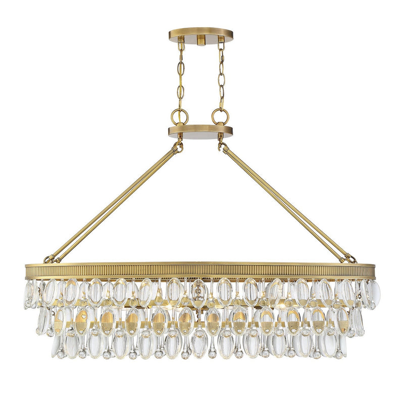 Savoy House - 1-8702-8-322 - Eight Light Linear Chandelier - Windham - Warm Brass