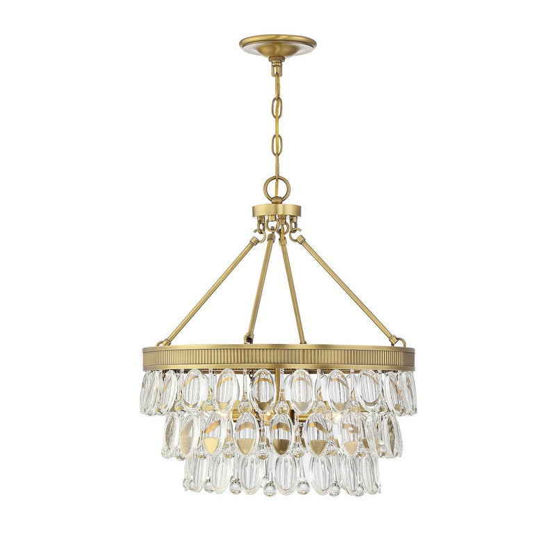 Savoy House - 7-8700-4-322 - Four Light Pendant - Windham - Warm Brass