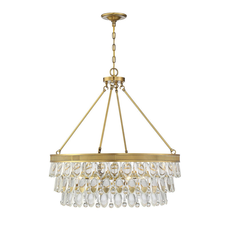 Savoy House - 7-8701-6-322 - Six Light Pendant - Windham - Warm Brass