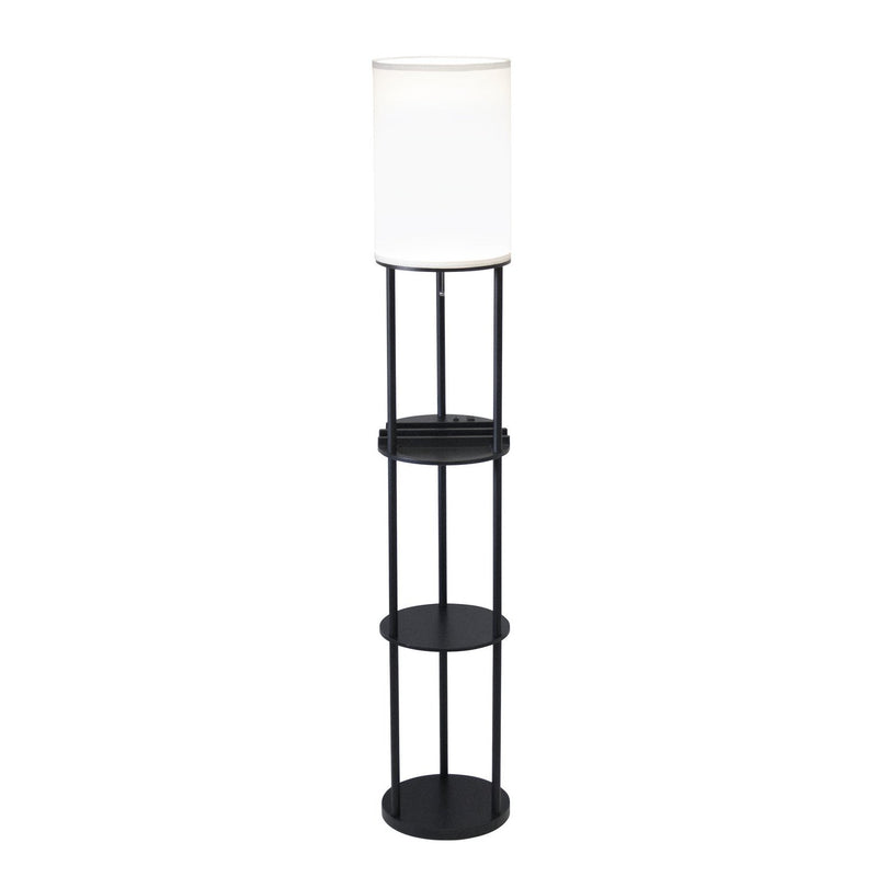 Adesso Home - 3116-01 - Floor Lamp - Charging Station - Black