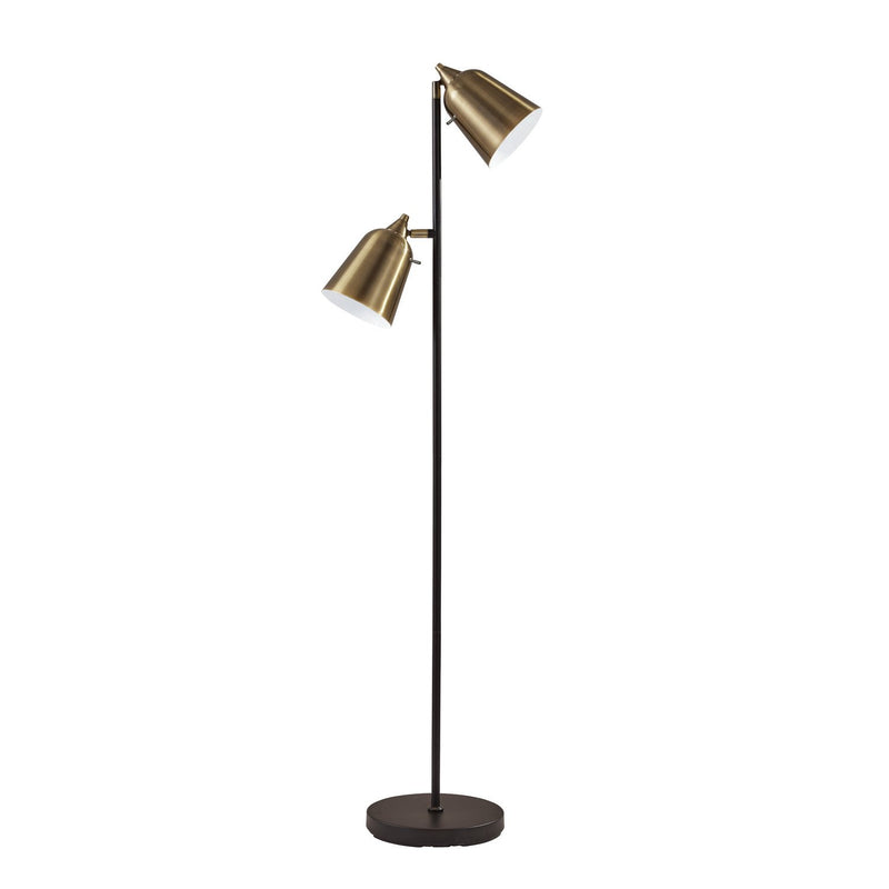 Adesso Home - 3237-01 - Two Light Floor Lamp - Malcolm - Black