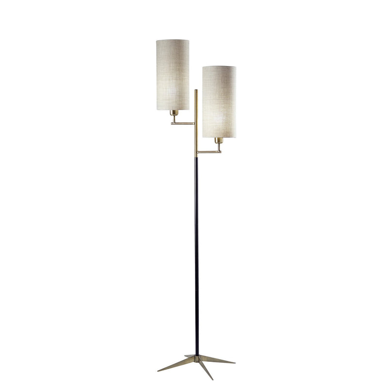 Adesso Home - 3474-01 - Two Light Floor Lamp - Davis - Antique Brass