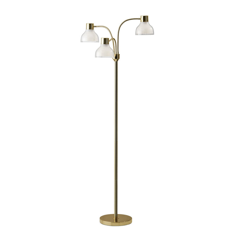 Adesso Home - 3566-04 - Three Light Floor Lamp - Presley - Shiny Gold