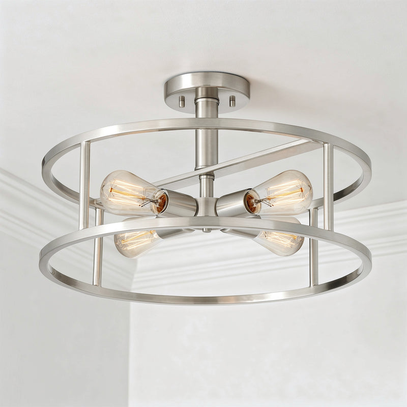 New Harbor Four Light Semi-Flush Mount