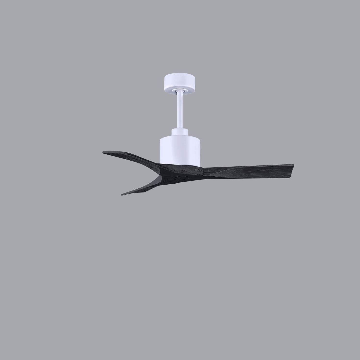 Matthews Fan Company - NK-MWH-BK-42 - 42"Ceiling Fan - Nan - Matte White